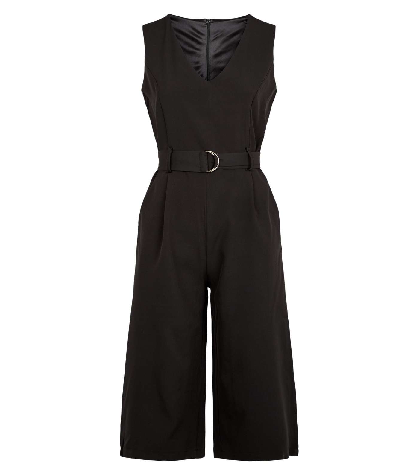 Mela Black D Ring Belted Culotte Jumpsuit Image 4