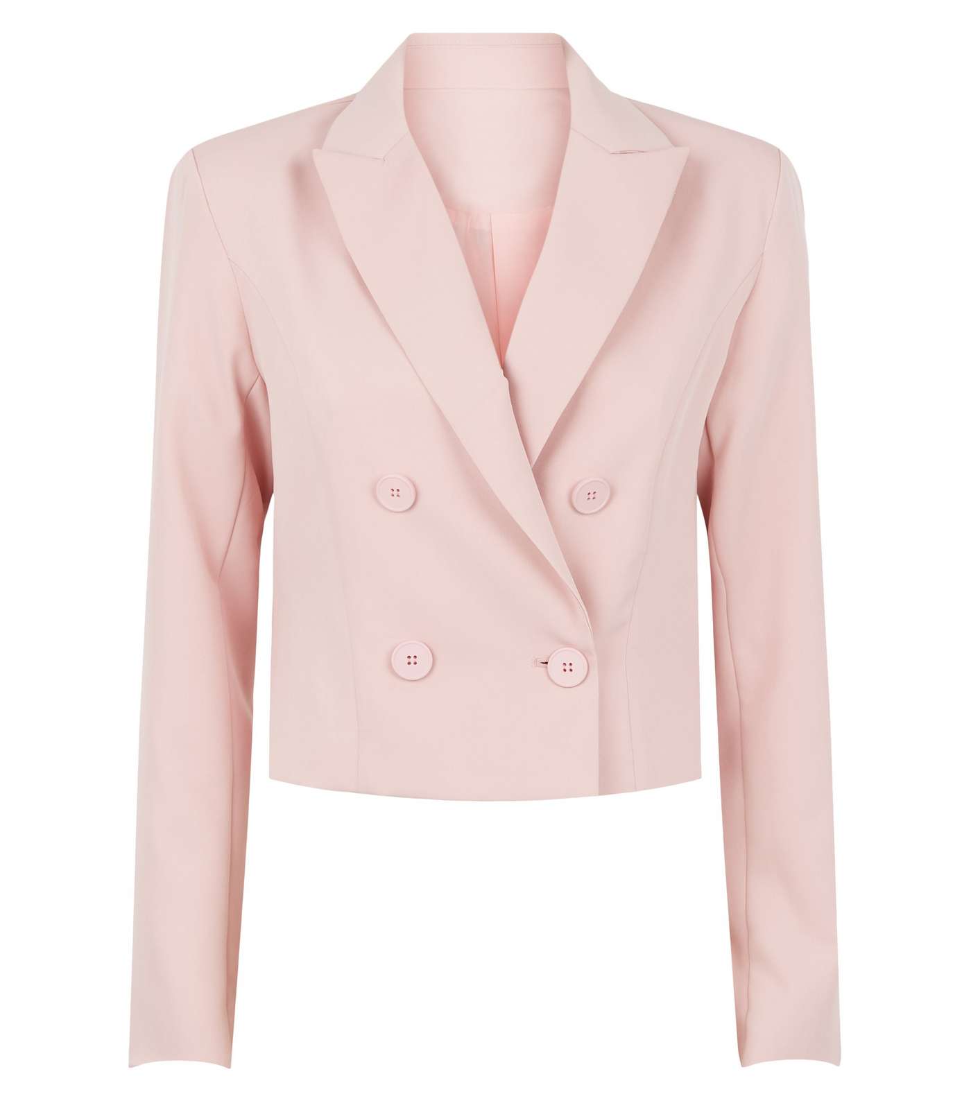 Urban Bliss Pink Cropped Double Breasted Blazer Image 4