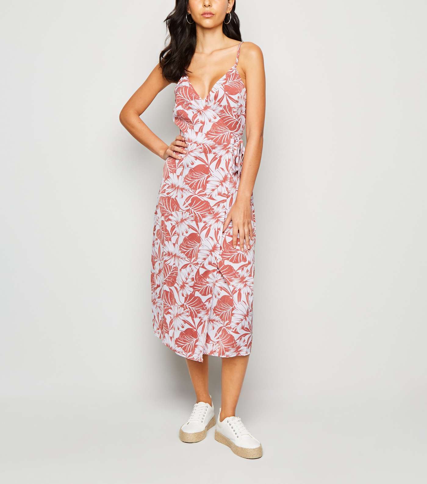 Urban Bliss Lilac Tropical Print Midi Dress