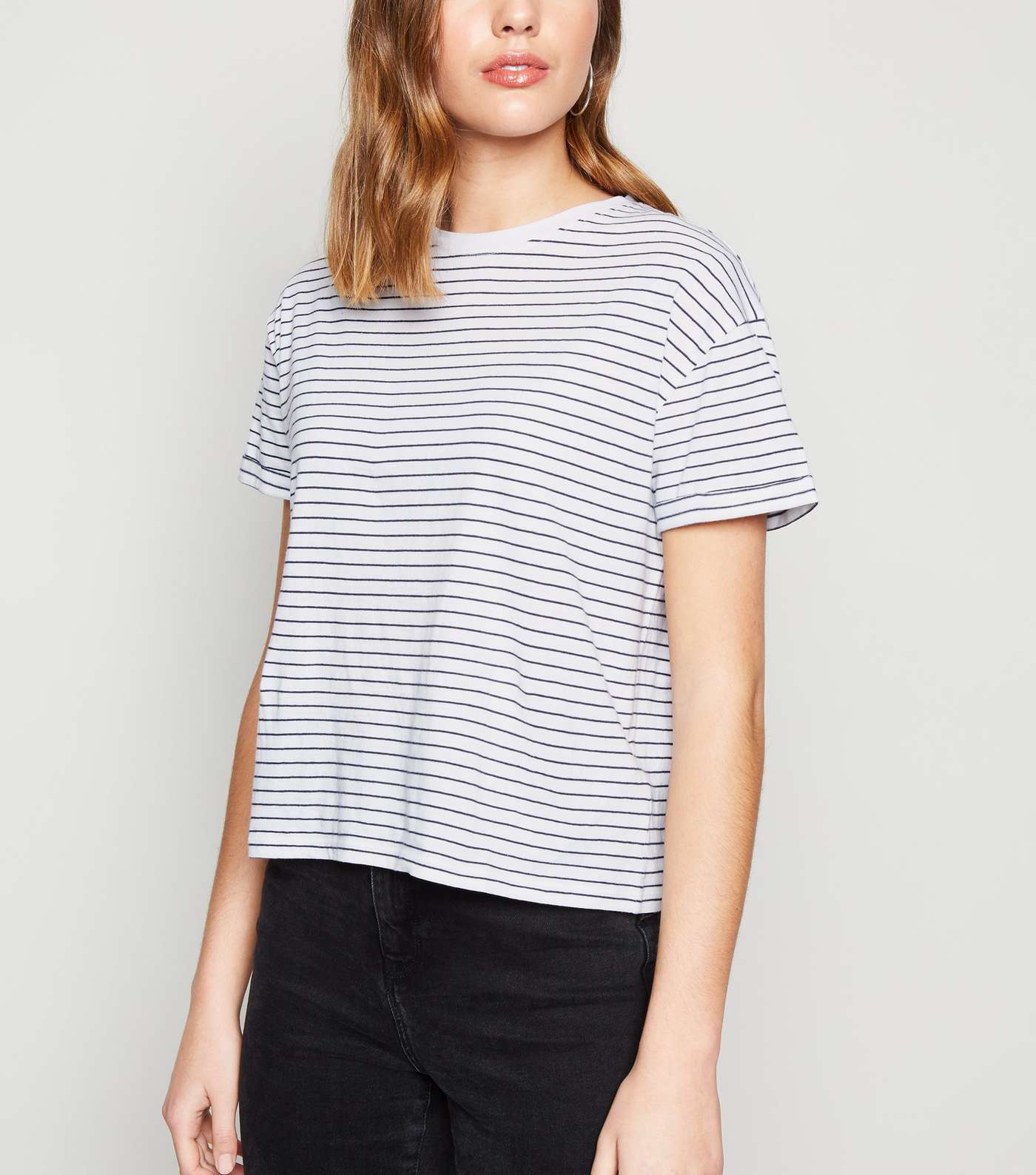 White Stripe Boxy T-Shirt