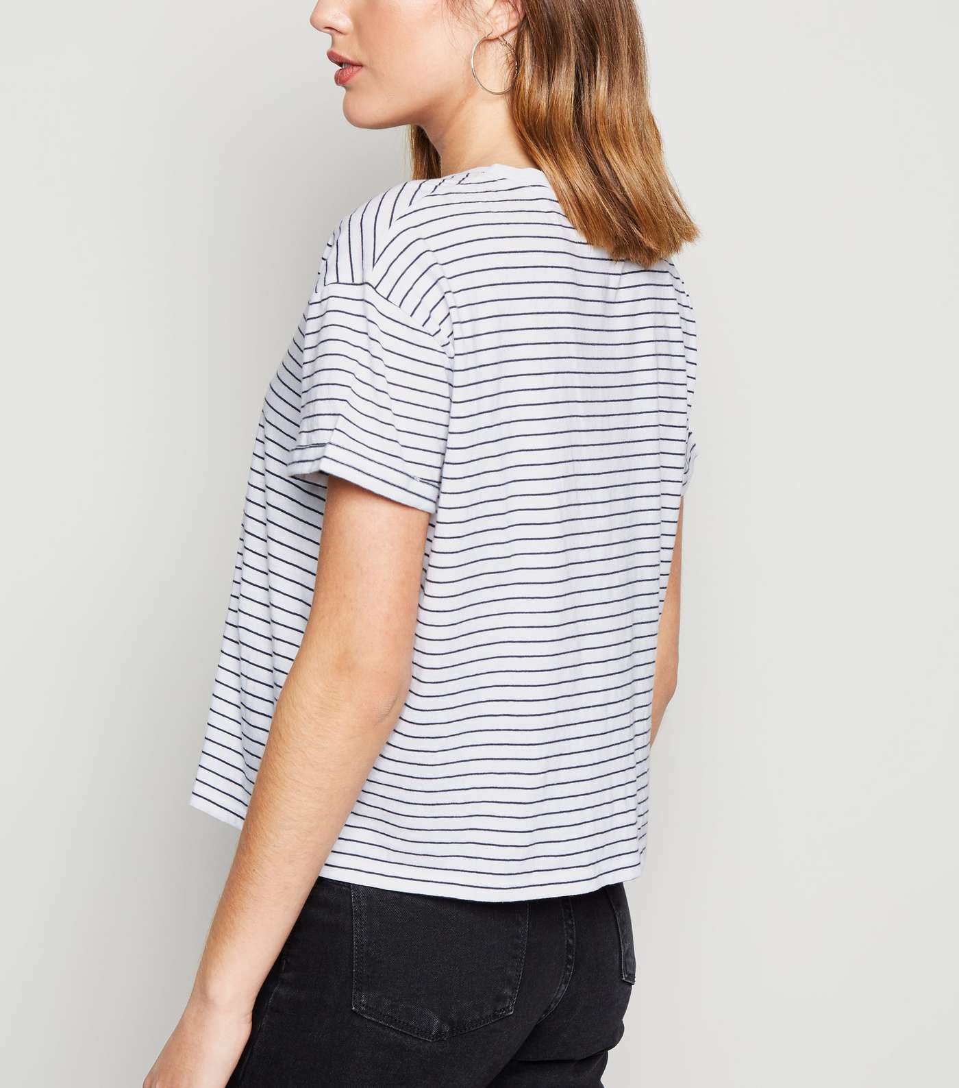 White Stripe Boxy T-Shirt Image 3