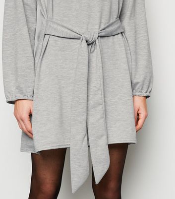 Cameo Rose Pale Grey Belted Jumper 