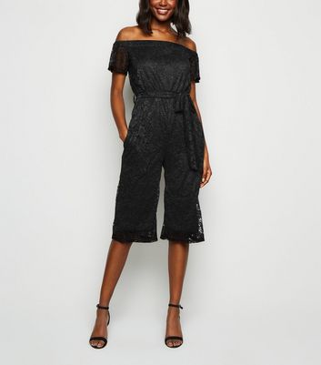 black lace bardot jumpsuit