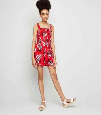 new look red playsuit