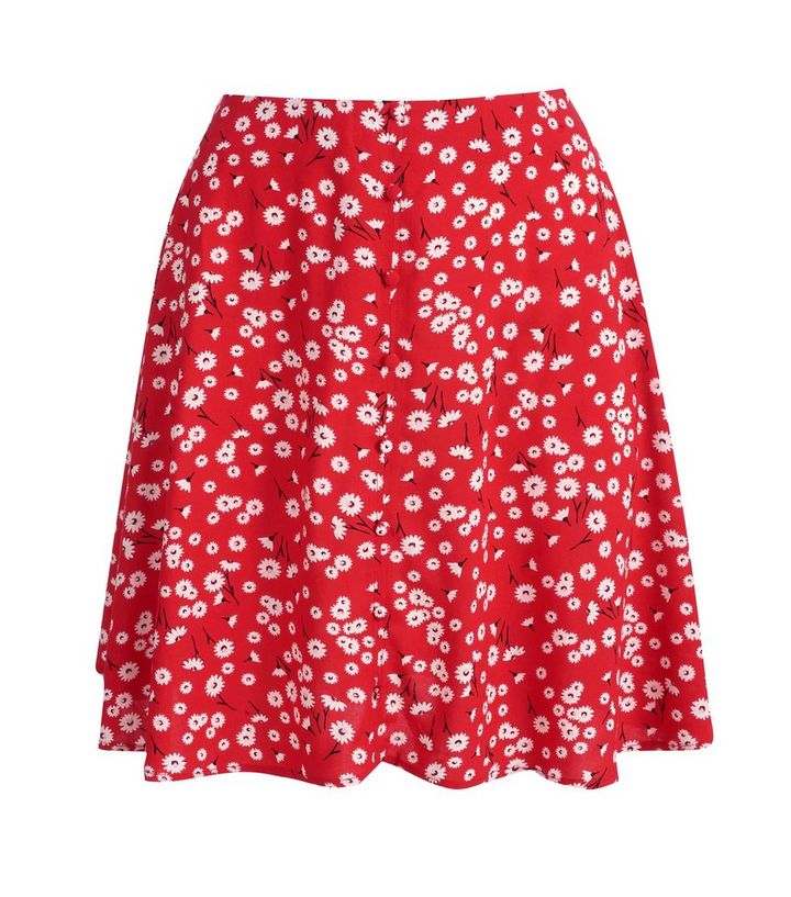 Red Satin Mini Skirt