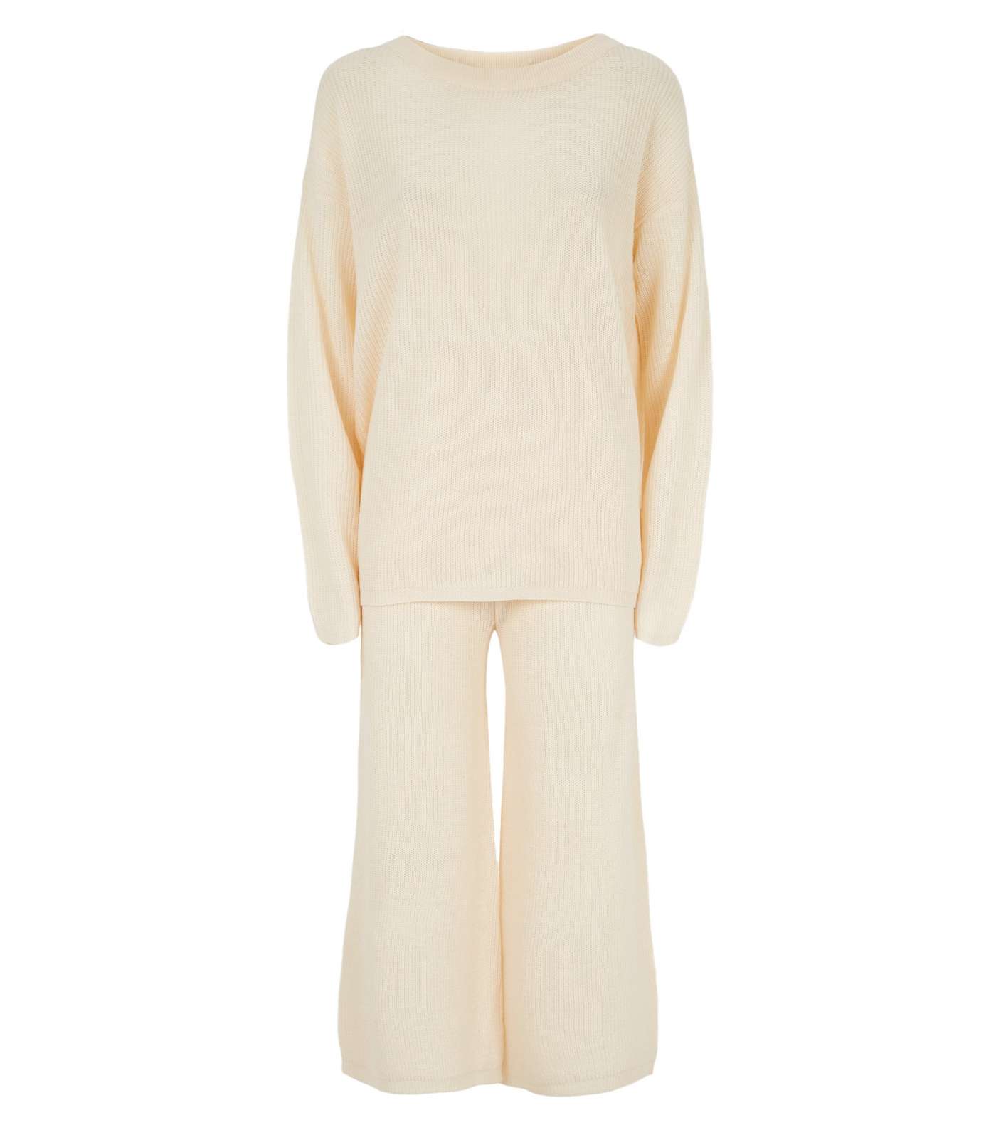 Brave Soul Cream Knit Jumper and Trousers Set Image 4