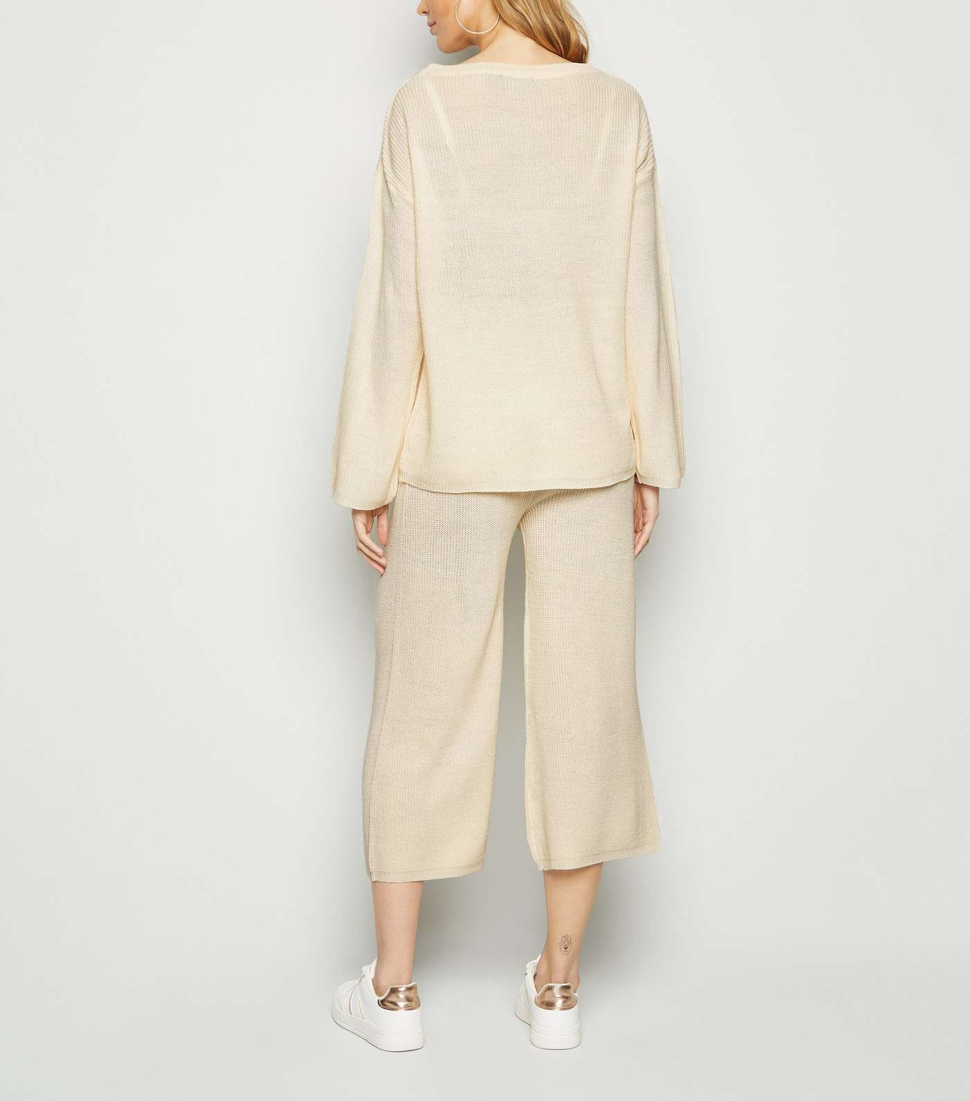 Brave Soul Cream Knit Jumper and Trousers Set Image 2