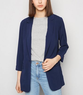 navy crepe blazer
