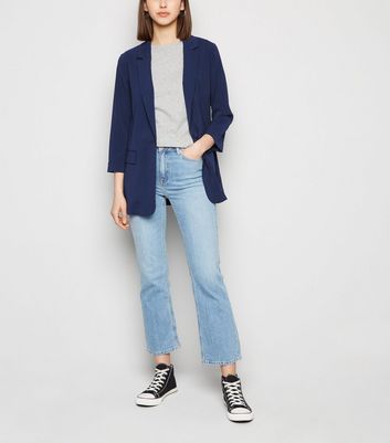 navy crepe blazer