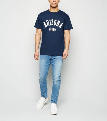 navy slogan t shirt
