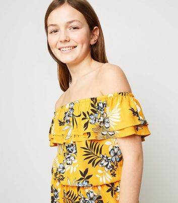 girls yellow floral dress