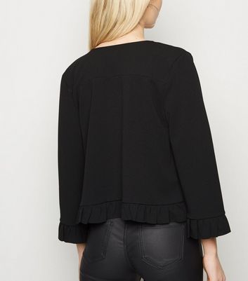 Black frill cheap sleeve blazer