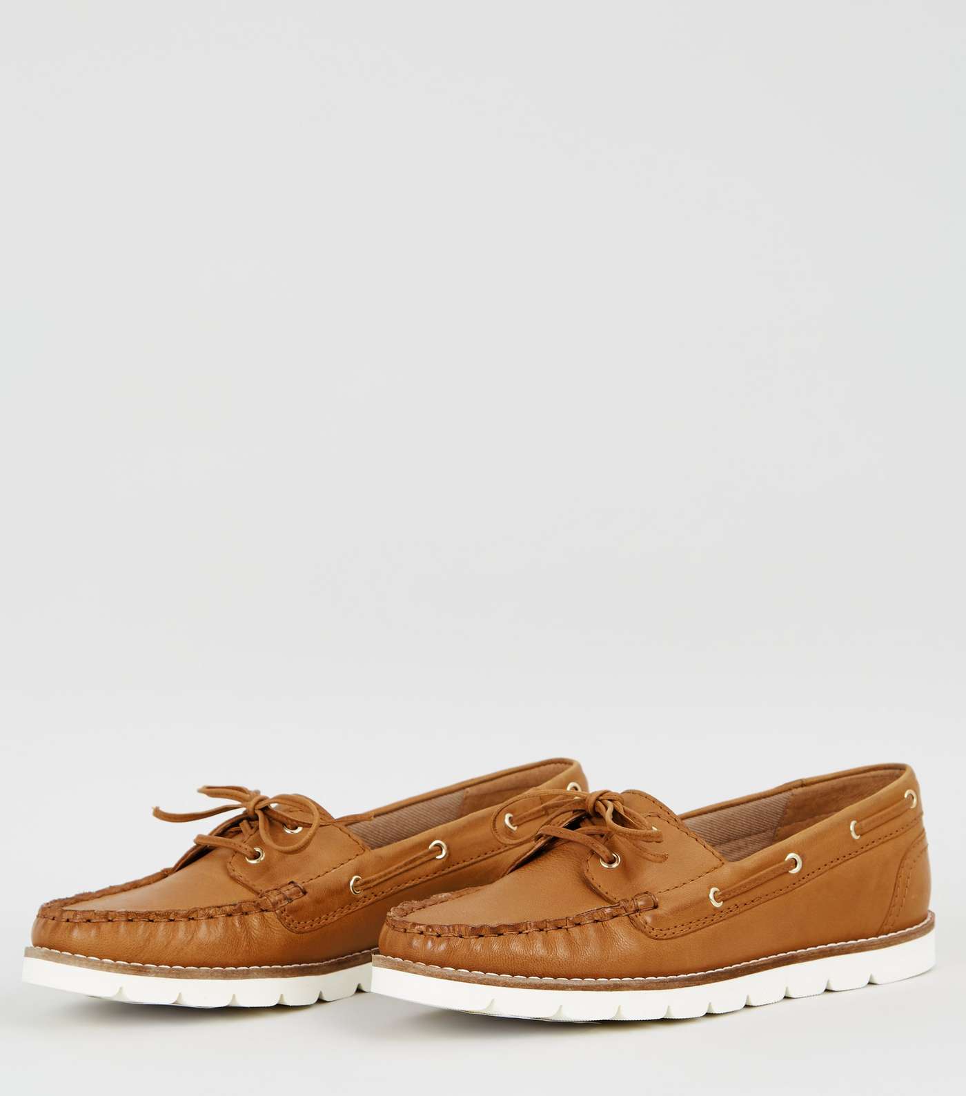 Tan Leather Boat Shoes Image 3