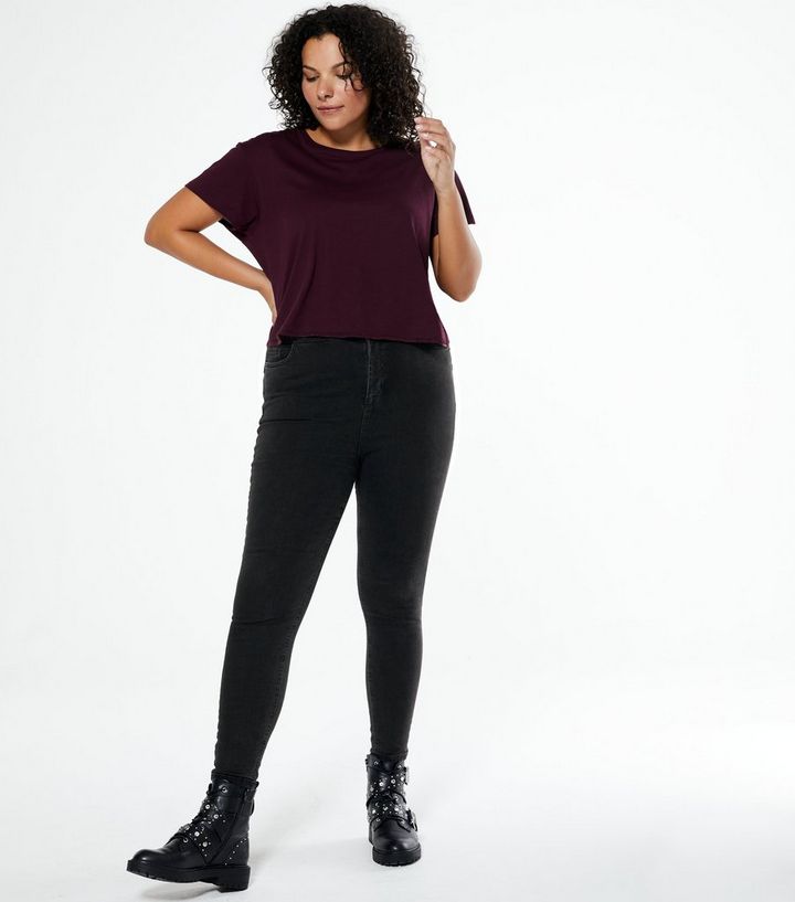Curves Jean Noir Sculptant Et Push Up A Taille Haute New Look