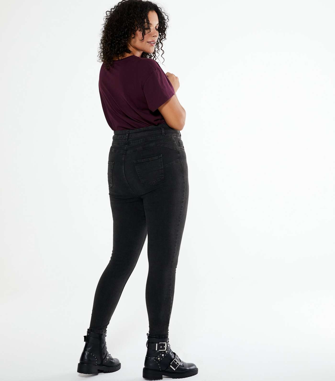 Curves Black 'Lift & Shape' High Waist Yazmin Skinny Jeans Image 2