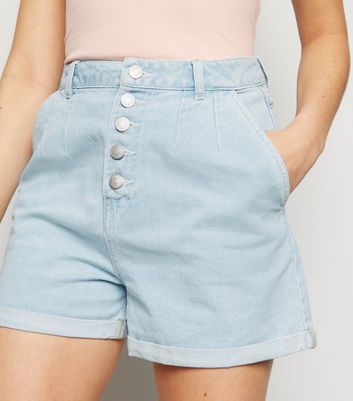 light wash denim shorts