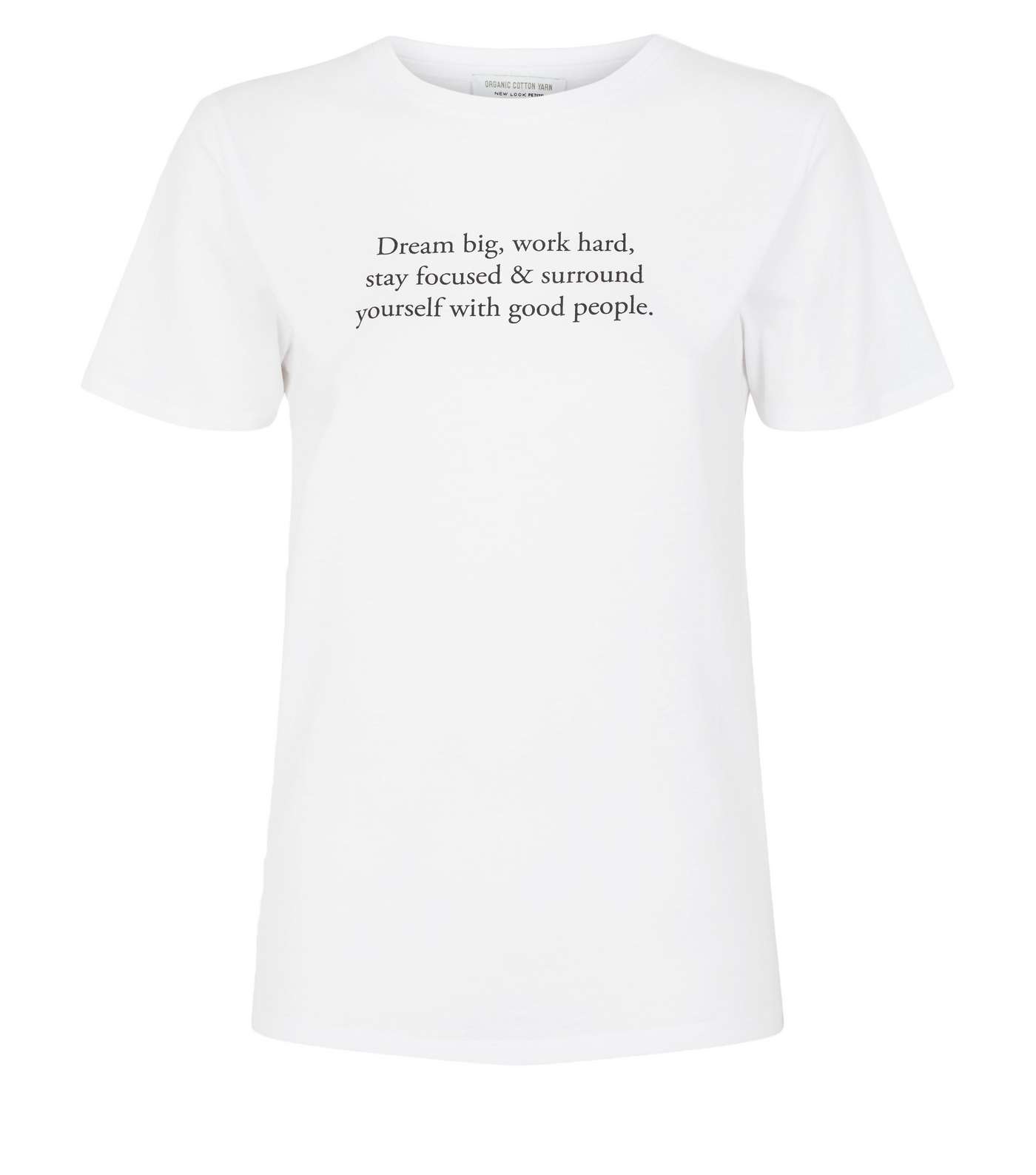 Petite White Dream Big Slogan T-Shirt Image 4