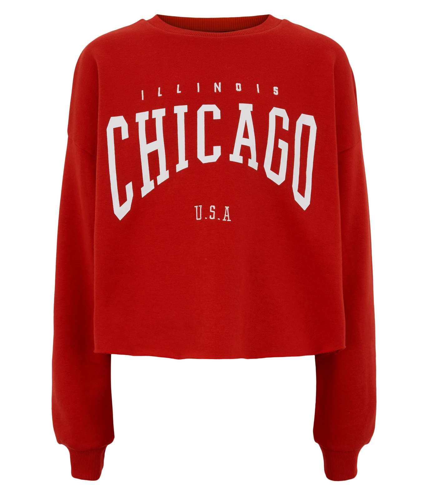 Girls Red Chicago Slogan Sweatshirt Image 4
