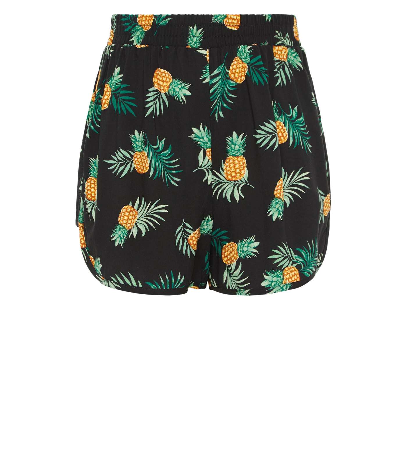 Girls Black Pineapple Lightweight Shorts Image 4