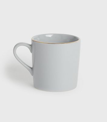Image of Pale Grey Work Hard Cat Metallic Mug New Look