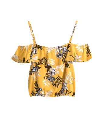 new look yellow crop top