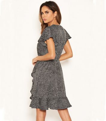 Image of AX Paris Black Spot Skater Dress New Look
