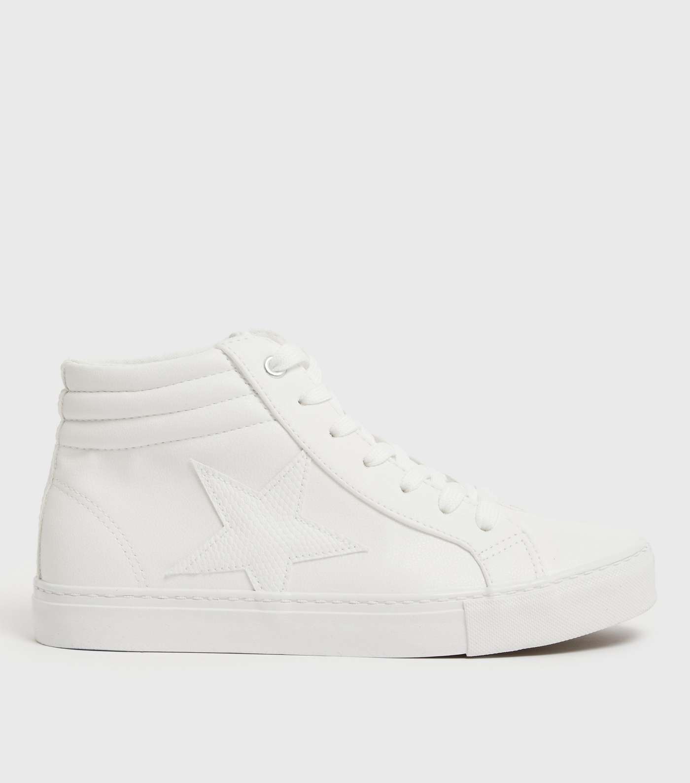 Girls White Star High Top Trainers