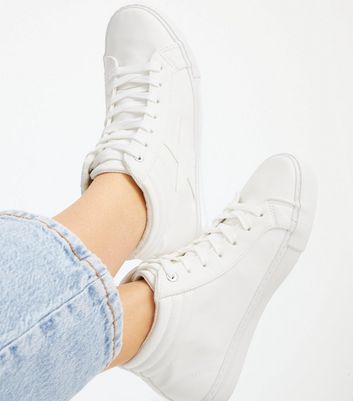 Girls white high top sneakers outlet