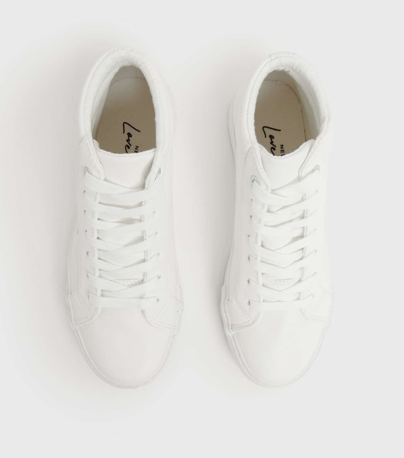 Girls White Star High Top Trainers Image 3