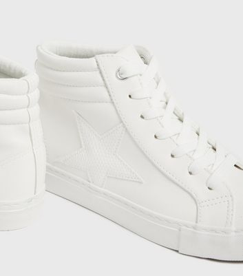 Girls white high top sneakers outlet