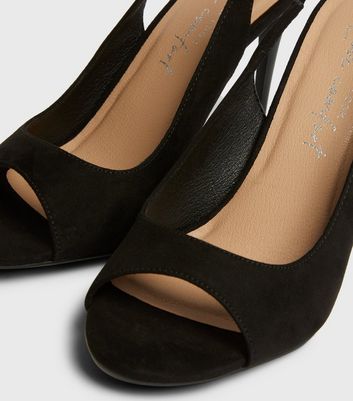 Black Slingback Peep Toe Stiletto Sandals New Look Vegan shop for Black Slingback Peep Toe Stiletto Sandals New Look Vegan at Shopo