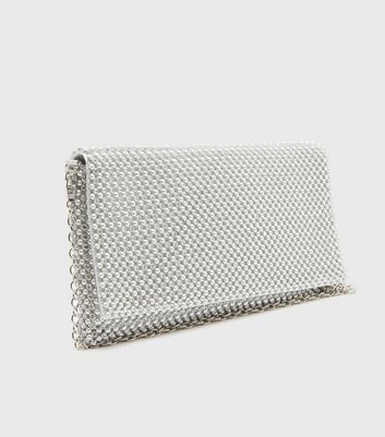 NEW LOOK metallic silver clutch purse – Stoppenshoppe