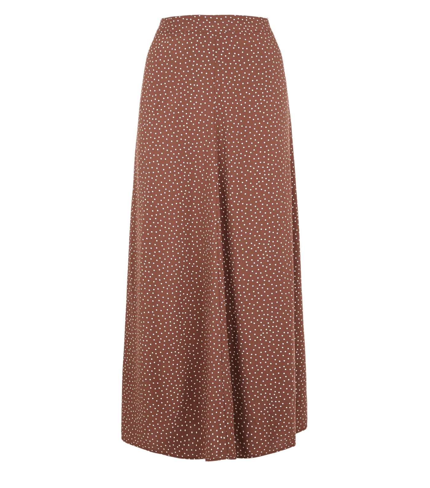 Brown Spot Circle Cut Midi Skirt  Image 4