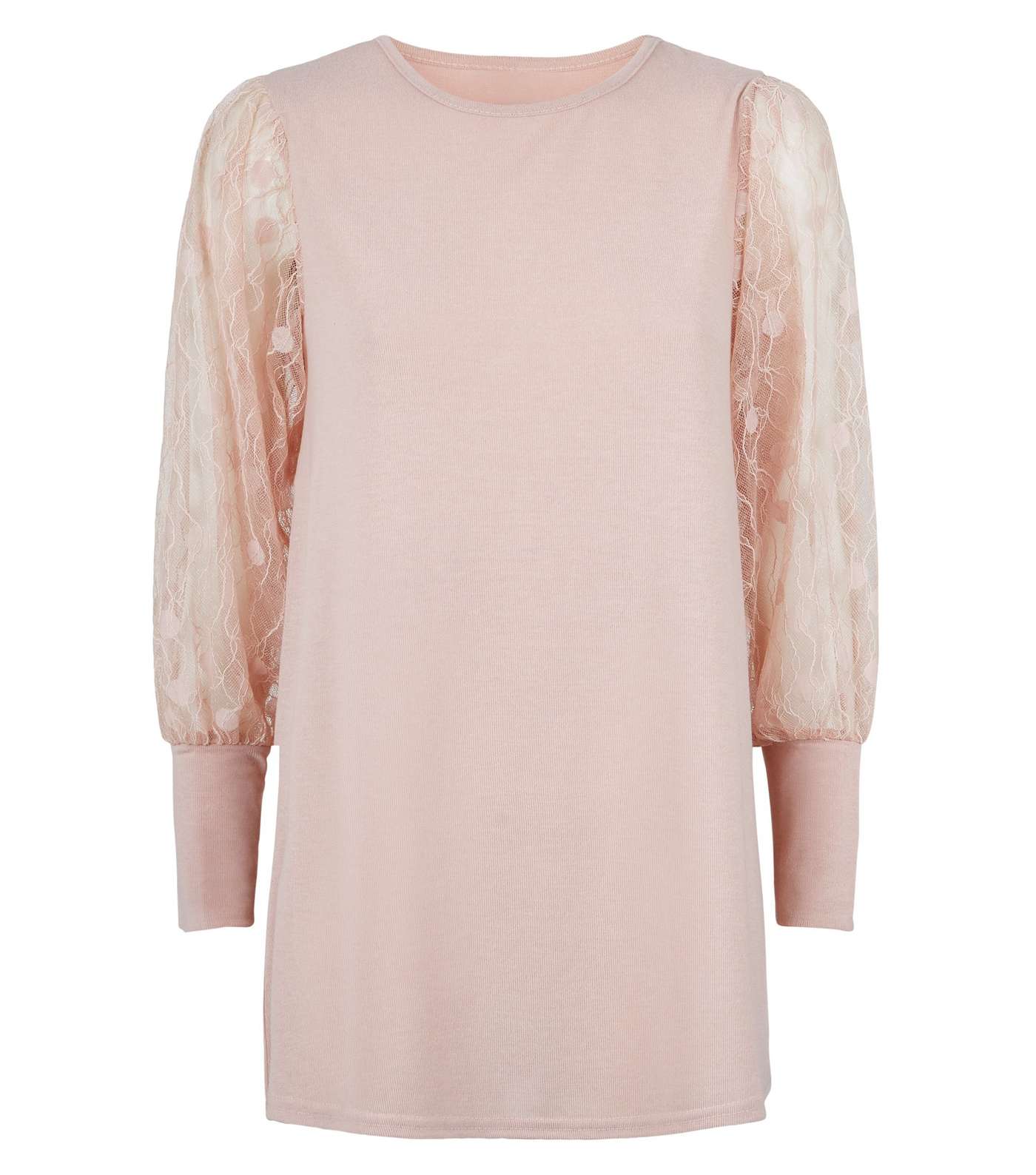 Blue Vanilla Pink Lace Sleeve Top Image 4