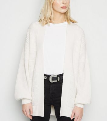 white long knit cardigan