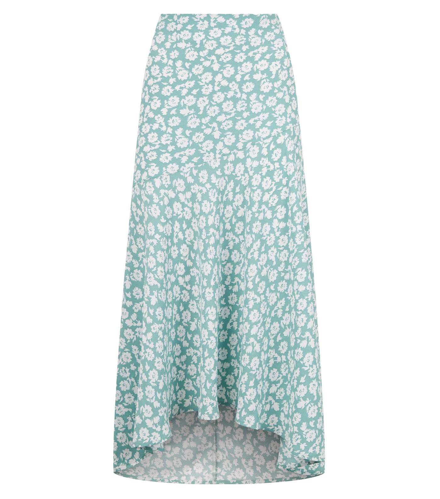 Blue Vanilla Pale Blue Floral Midi Skirt Image 4