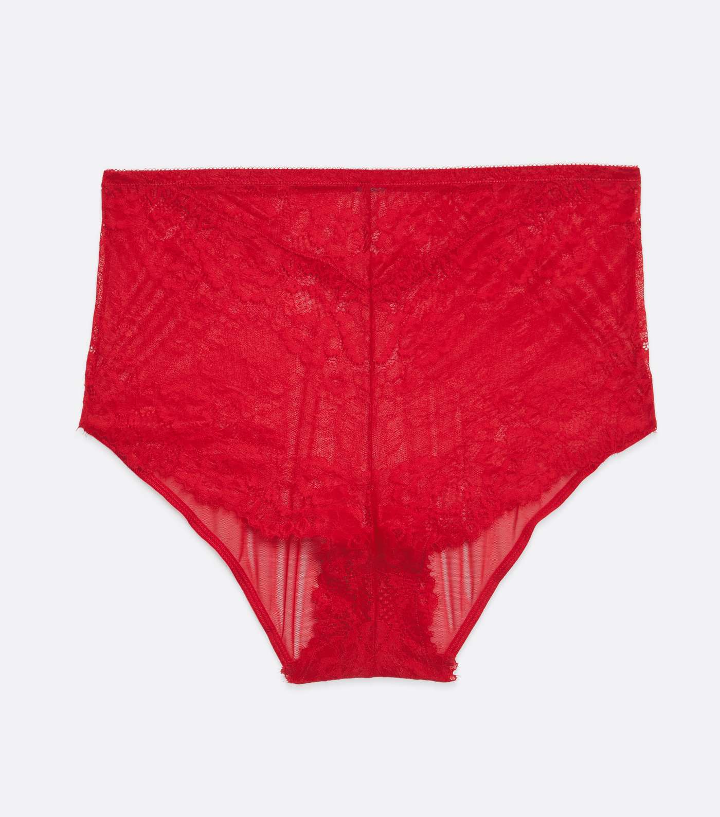 Curves Red Lace High Waist Briefs Image 5