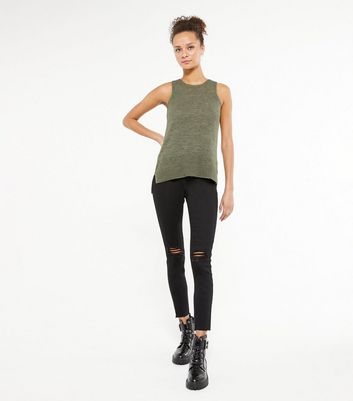 olive green sleeveless vest