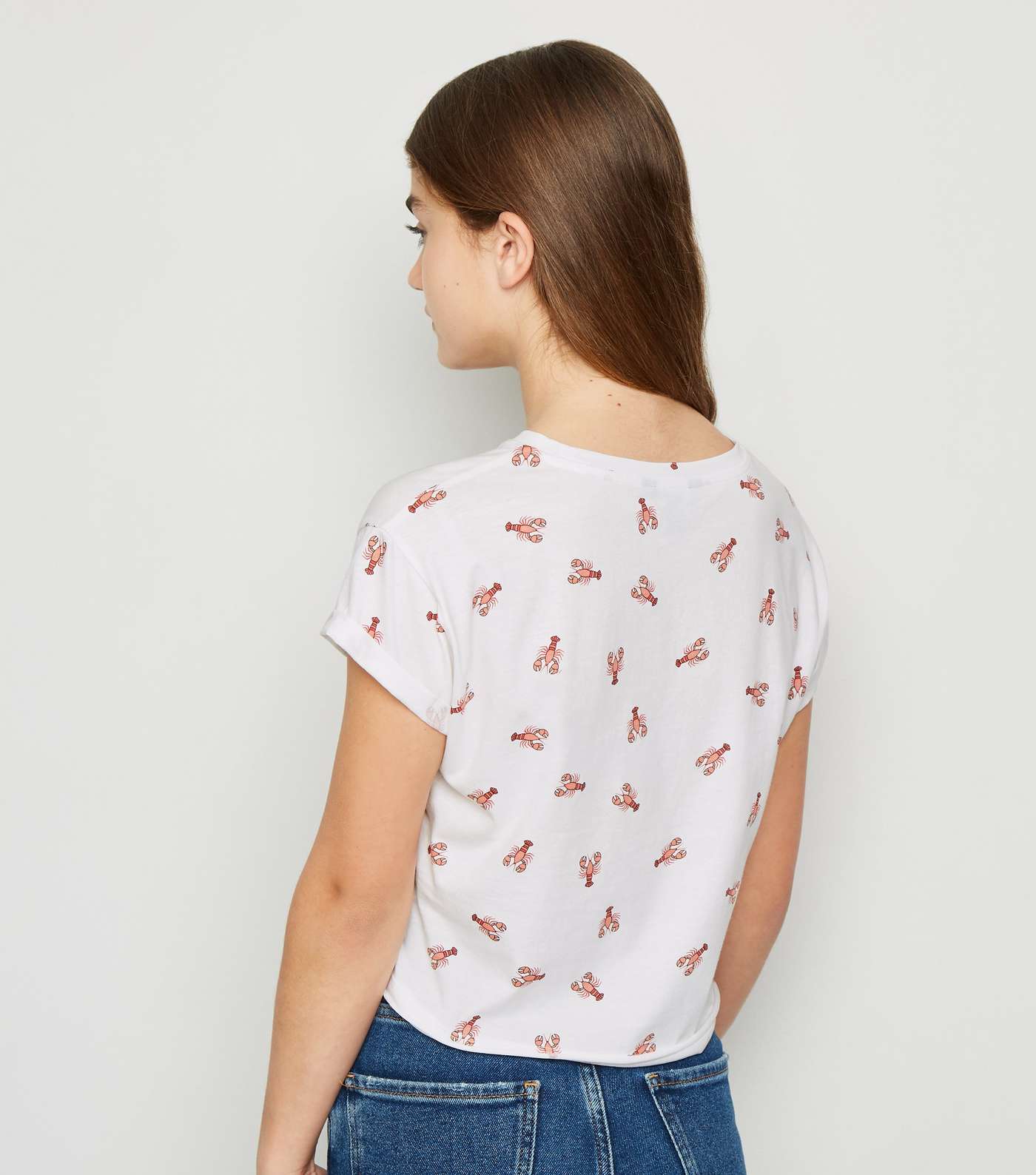 Girls White Lobster Print T-Shirt Image 3
