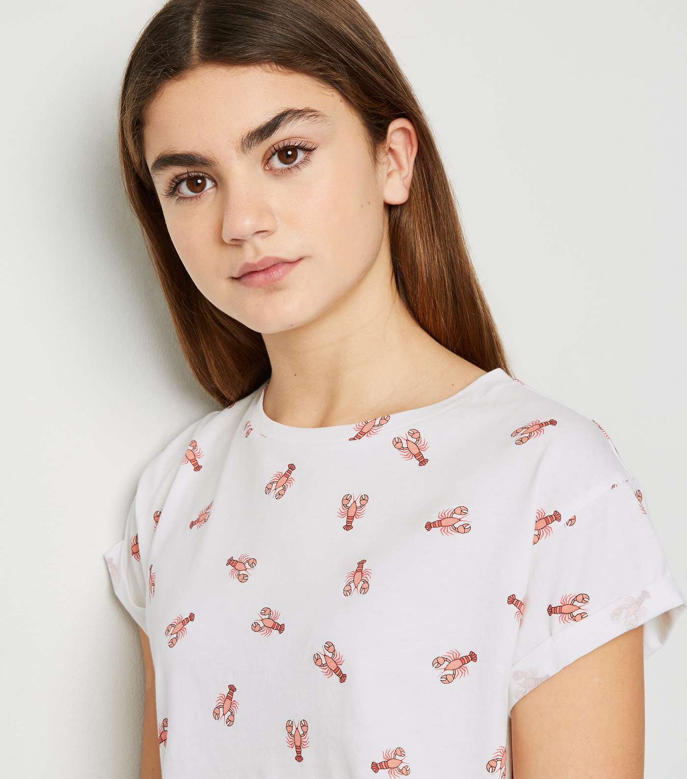 Girls White Lobster Print T-Shirt Image 5