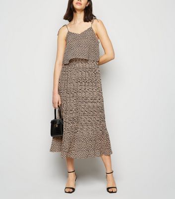 new look animal print pleated dress