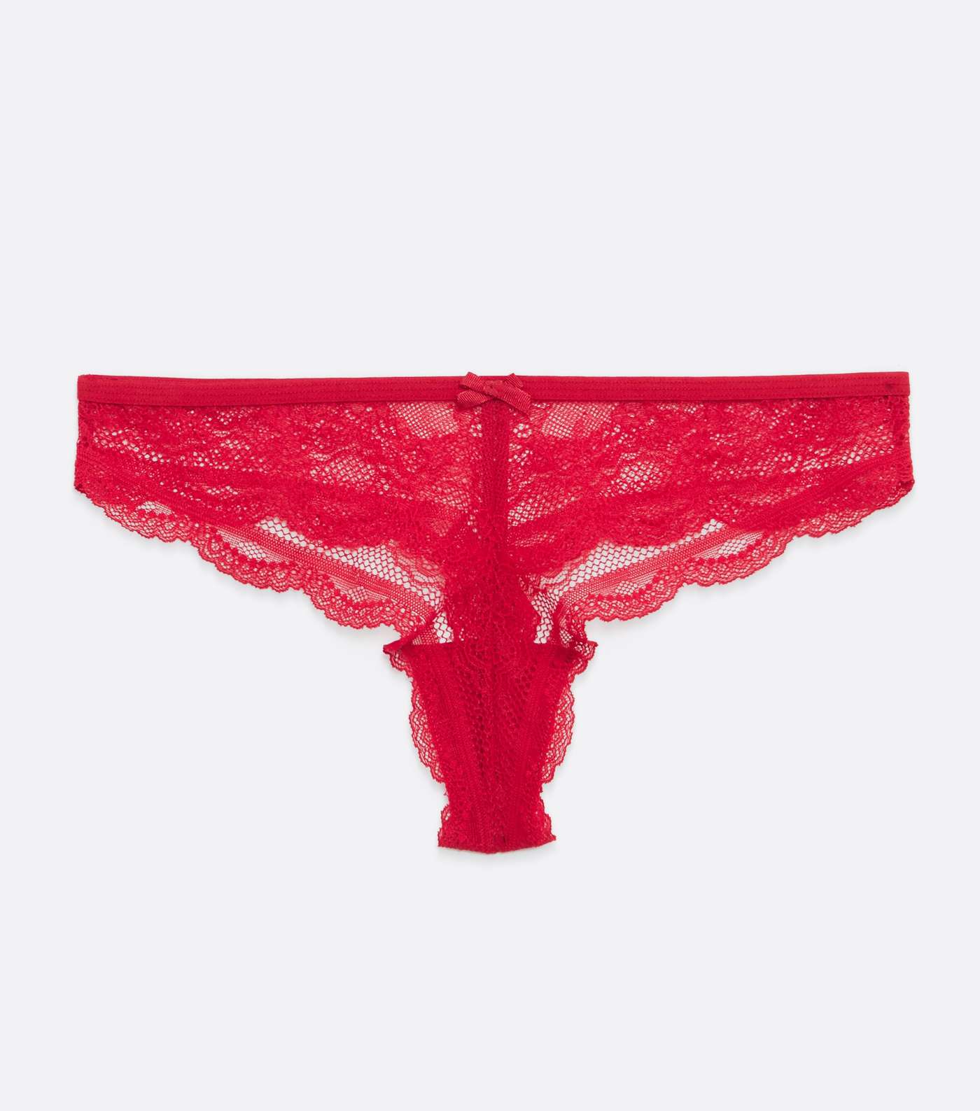 Red Lace Scallop Hem Thong Image 5
