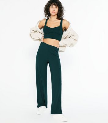 Green store ribbed pants