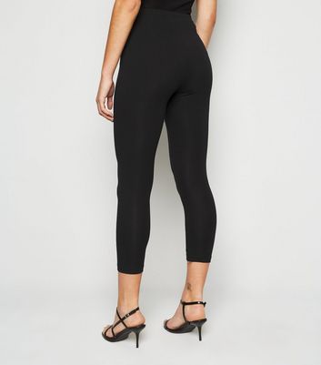 Black Jersey Cropped Leggings | New Look