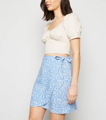 blue wrap skirt