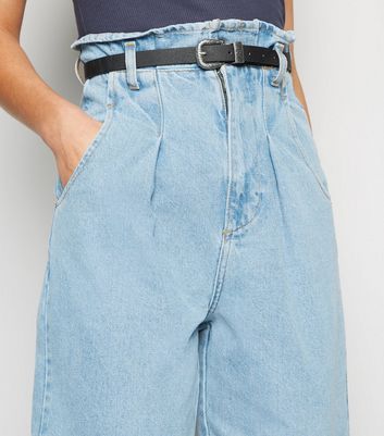 Belted Waist Balloon Leg Jeans 