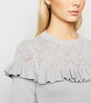 Sunshine Soul Pale Grey Pointelle Yoke 