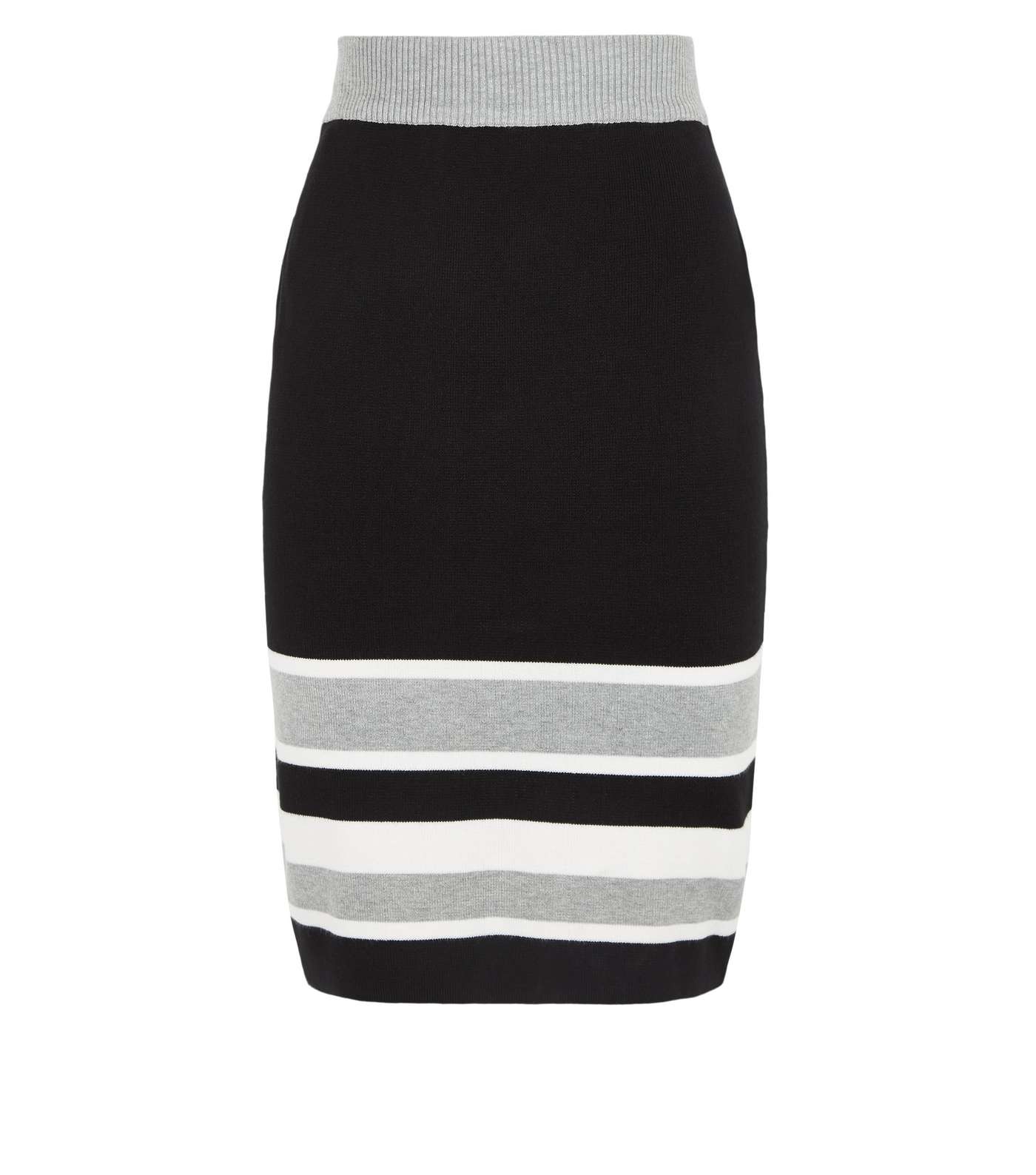 Sunshine Soul Light Grey Colour Block Stripe Skirt Image 4