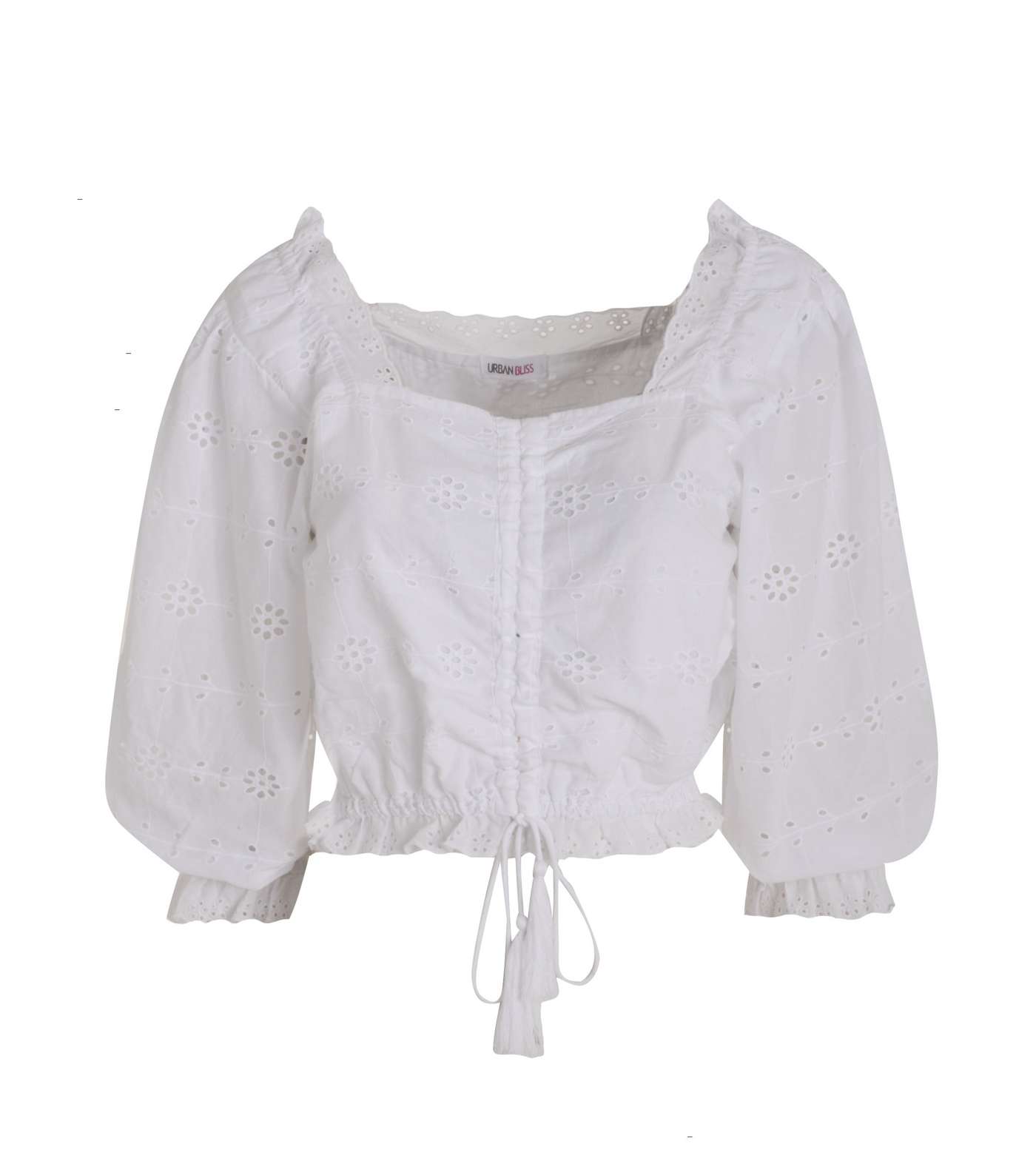 Urban Bliss White Broderie Puff Sleeve Top