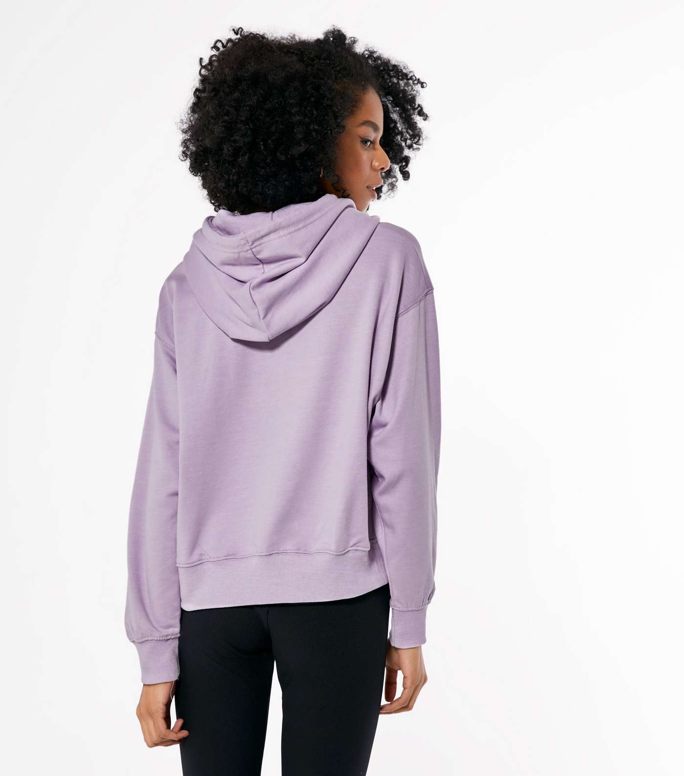 Lilac Long Sleeve Boxy Hoodie Image 3